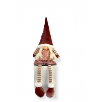 Gnomo di Natale Seduto con Cappello Rosso